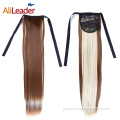 China Pure Color Silk Straight Clip-In Ponytail Hair Extension Supplier